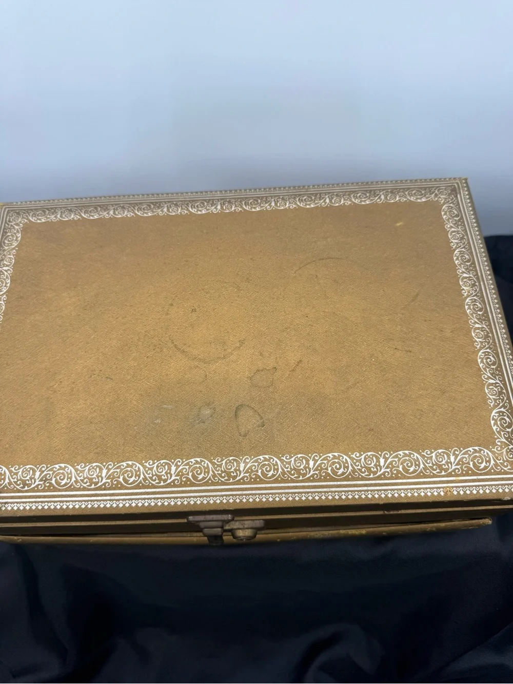Gold Jewelry Organizer Box with Lock and key